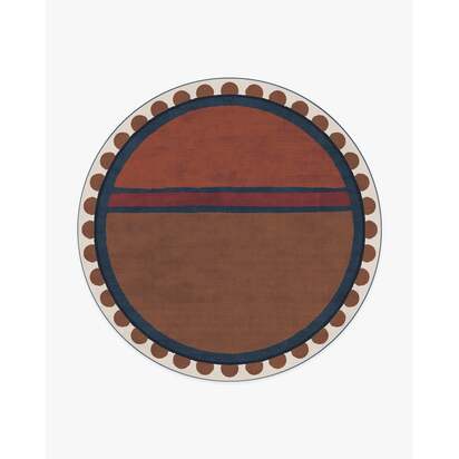 Nina Indigo & Rust Rug by Jungalow - 245 Round cm - All-In-One Rug