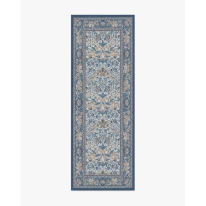 Strawberry Thief Indigo & Ivory Rug by Morris & Co. - 75 x 215 cm - All-In-One Rug