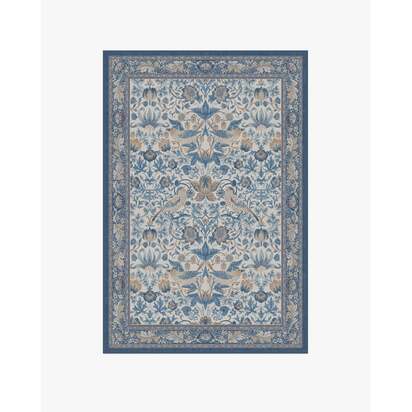 Strawberry Thief Indigo & Ivory Rug by Morris & Co. - 120 x 185 cm - All-In-One Rug