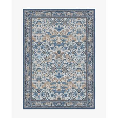 Strawberry Thief Indigo & Ivory Rug by Morris & Co. - 150 x 215 cm - All-In-One Rug