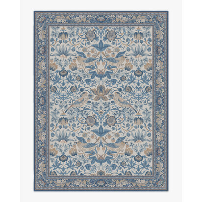 Strawberry Thief Indigo & Ivory Rug by Morris & Co. - 275 x 365 cm - All-In-One Rug