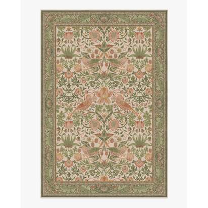 Strawberry Thief Sage & Rose Rug by Morris & Co. - 200 x 290 cm - All-In-One Rug