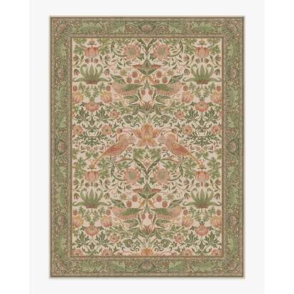 Strawberry Thief Sage & Rose Rug by Morris & Co. - 275 x 365 cm - All-In-One Rug