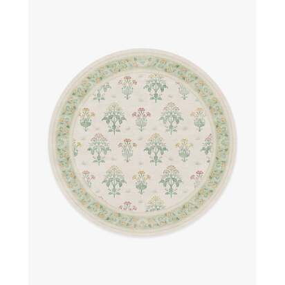 Meadow Sweet Ivory & Green Rug by Morris & Co. - 245 Round cm - All-In-One Rug