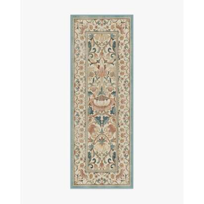 Lodden Soft Rose & Teal Rug by Morris & Co. - 75 x 215 cm - All-In-One Rug