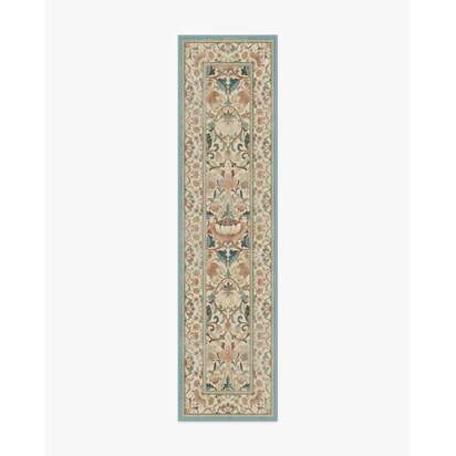 Lodden Soft Rose & Teal Rug by Morris & Co. - 75 x 215 cm - All-In-One Rug