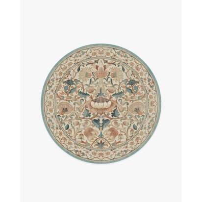 Lodden Soft Rose & Teal Rug by Morris & Co. - 185 Round cm - All-In-One Rug