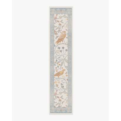 Newill Ivory & Blue Rug by Morris & Co. - 75 x 365 cm - All-In-One Rug