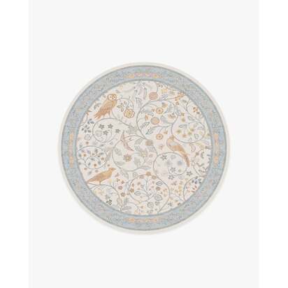 Newill Ivory & Blue Rug by Morris & Co. - 185 Round cm - All-In-One Rug