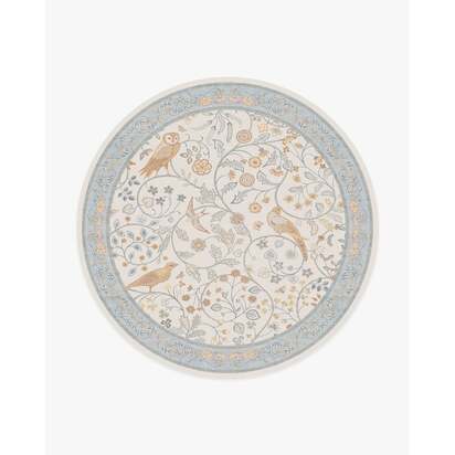 Newill Ivory & Blue Rug by Morris & Co. - 245 Round cm - All-In-One Rug