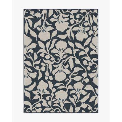 Flora Ink Blue & Ivory Rug by The Hiltons - 150 x 215 cm - All-In-One Rug