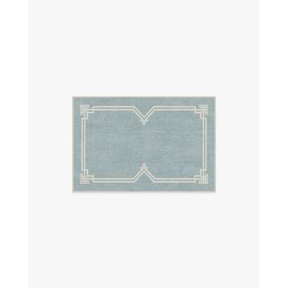 Chrysler Border Chambray Blue Rug by The Hiltons - 60 x 90 cm - All-In-One Rug