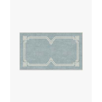 Chrysler Border Chambray Blue Rug by The Hiltons - 90 x 150 cm - All-In-One Rug