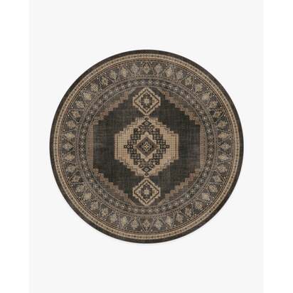 Rayne Charcoal & Tan Rug - 245 Round cm - All-In-One Rug