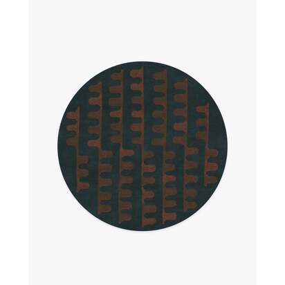 Veza Midnight & Coral Rug - 185 Round cm - All-In-One Rug