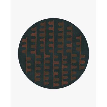 Veza Midnight & Coral Rug - 245 Round cm - All-In-One Rug