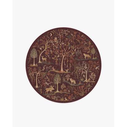 Wilder Burgundy Multicolour Rug - 185 Round cm - All-In-One Rug