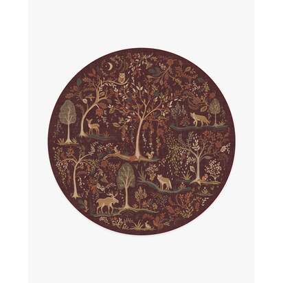 Wilder Burgundy Multicolour Rug - 245 Round cm - All-In-One Rug
