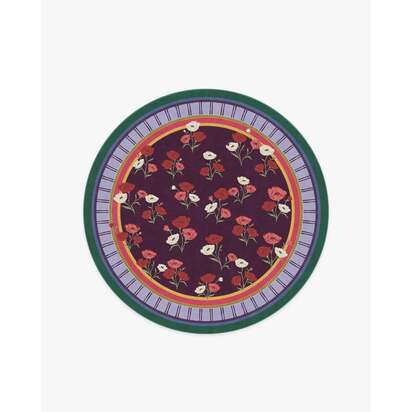 Ambroeus Royal Plum Rug by Iris Apfel - 185 Round cm - All-In-One Rug
