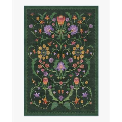 Protea Forest Green Rug by Iris Apfel - 200 x 290 cm - All-In-One Rug
