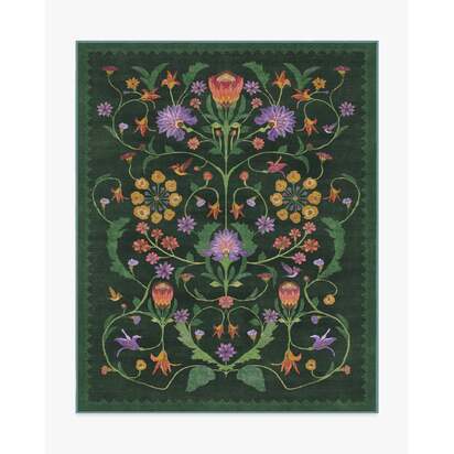 Protea Forest Green Rug by Iris Apfel - 245 x 305 cm - All-In-One Rug