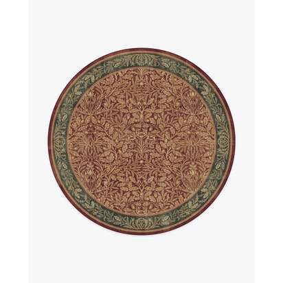 Acorn Amber Red Rug by Morris & Co. - 245 Round cm - All-In-One Rug