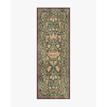 Lodden Soft Evergreen & Gold Rug by Morris & Co. - 75 x 215 cm - All-In-One Rug