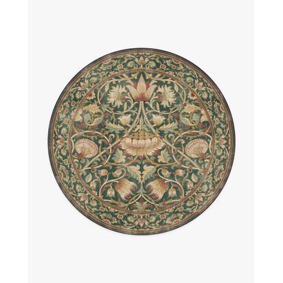 Lodden Soft Evergreen & Gold Rug by Morris & Co. - 245 Round cm - All-In-One Rug