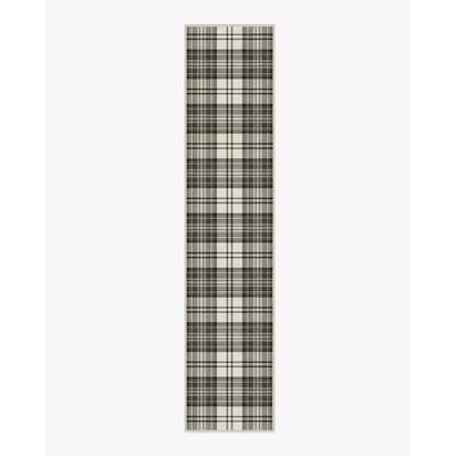 Dress Stewart Tartan Black & Ivory Rug - 75 x 365 cm - All-In-One Rug