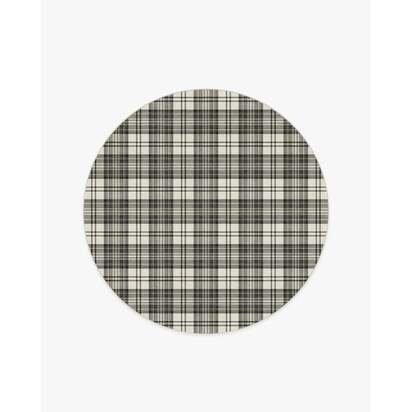 Dress Stewart Tartan Black & Ivory Rug - 185 Round cm - All-In-One Rug
