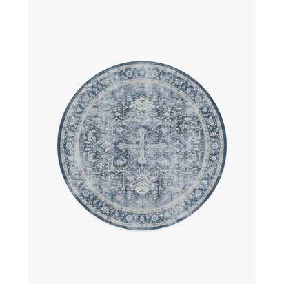 Kamran Admiral Blue Rug - 185 Round cm - All-In-One Rug
