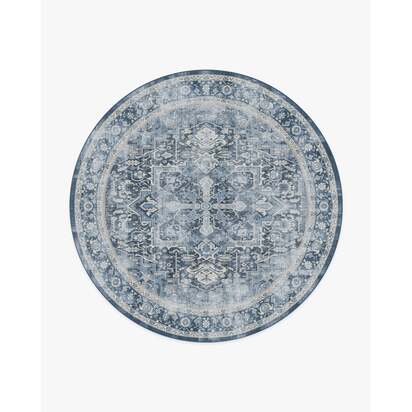 Kamran Admiral Blue Rug - 245 Round cm - All-In-One Rug