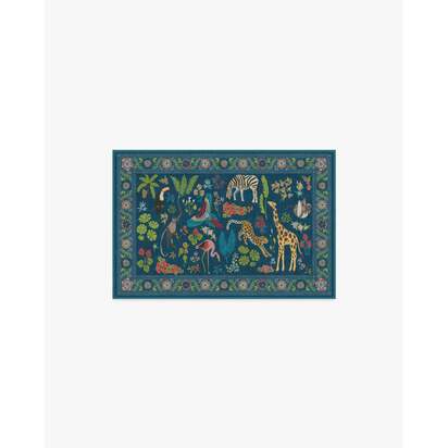 Jingle Jungle Royal Blue Rug by Iris Apfel - 60 x 90 cm - All-In-One Rug