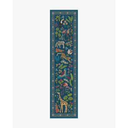 Jingle Jungle Royal Blue Rug by Iris Apfel - 75 x 305 cm - All-In-One Rug