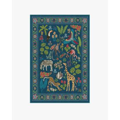 Jingle Jungle Royal Blue Rug by Iris Apfel - 120 x 185 cm - All-In-One Rug