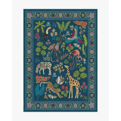 Jingle Jungle Royal Blue Rug by Iris Apfel - 150 x 215 cm - All-In-One Rug