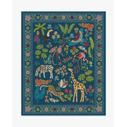 Jingle Jungle Royal Blue Rug by Iris Apfel - 245 x 305 cm - All-In-One Rug