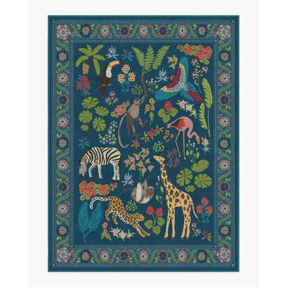 Jingle Jungle Royal Blue Rug by Iris Apfel - 275 x 365 cm - All-In-One Rug