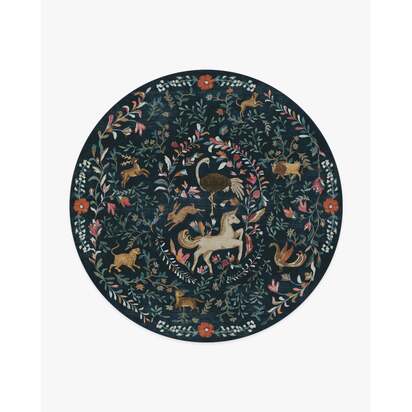 Dreamweaver Blue Multicolour Rug by Iris Apfel - 245 Round cm - All-In-One Rug