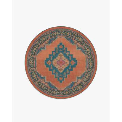 Sunset Bazaar Tropic Coral Rug by Matthew Williamson - 185 Round cm - All-In-One Rug