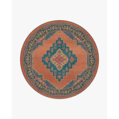 Sunset Bazaar Tropic Coral Rug by Matthew Williamson - 245 Round cm - All-In-One Rug