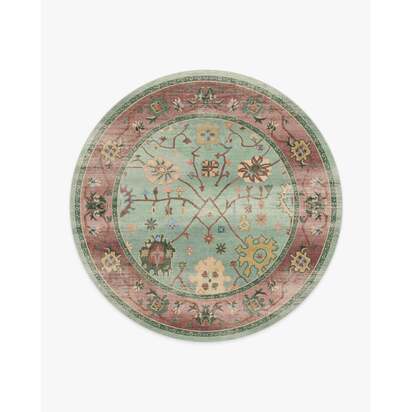 Jemima Sage and Rosewood Rug - 245 Round cm - All-In-One Rug