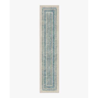 Cyrus Neutral and Blue Rug - 75 x 365 cm - All-In-One Rug