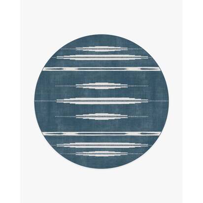 Raye Indigo & Ivory Rug - 245 Round cm - All-In-One Rug