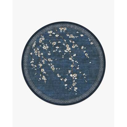 Sakura Indigo Rug by Gracie - 245 Round cm - All-In-One Rug