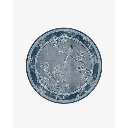 Draper Blue Rug by Gracie - 185 Round cm - All-In-One Rug