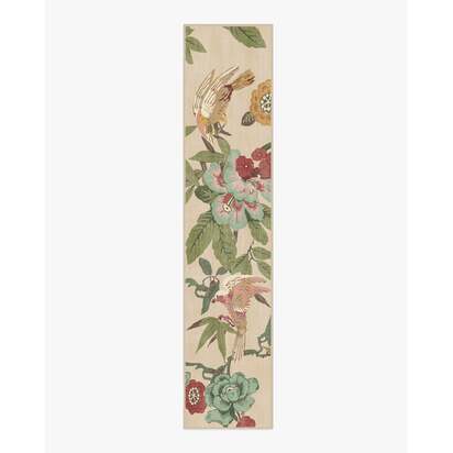 Bamboo & Bird Blush & Jade Rug by Sanderson - 75 x 365 cm - All-In-One Rug