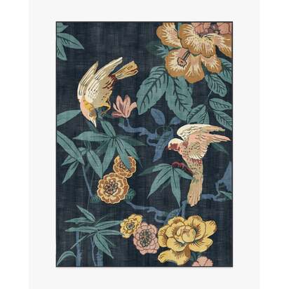 Bamboo & Bird Indigo Rug by Sanderson - 150 x 215 cm - All-In-One Rug