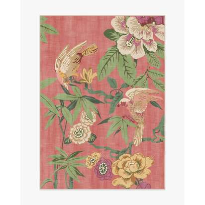 Bamboo & Bird Blossom Pink Rug by Sanderson - 150 x 215 cm - All-In-One Rug
