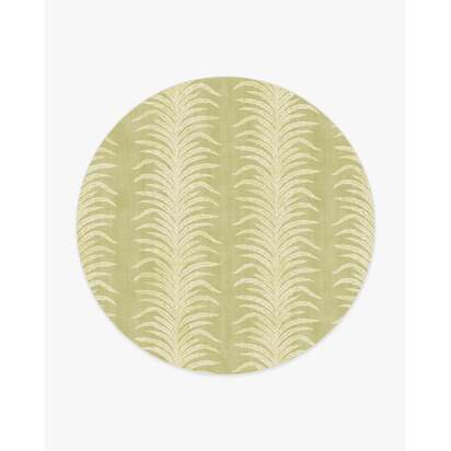 Tree Fern Matcha Green Rug by Sanderson - 245 Round cm - All-In-One Rug